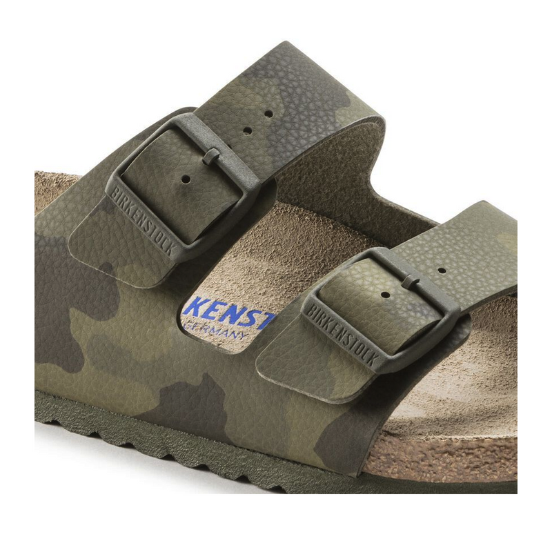 Birkenstock Arizona Soft Footbed Slide Sandal (Women) - Desert Soil Camo Green Birko-Flor Sandal - Slide - The Heel Shoe Fitters