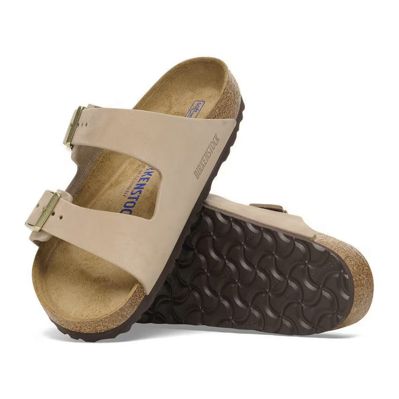 Birkenstock Arizona Soft Footbed Slide Sandal (Women) - Sandcastle Nubuck Sandal - Slide - The Heel Shoe Fitters