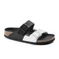 Birkenstock Arizona Split Slide Sandal (Women) - Black/White Birko-Flor Sandal - Slide - The Heel Shoe Fitters