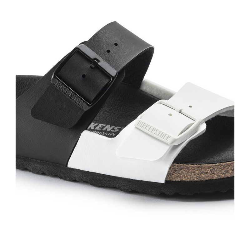 Birkenstock Arizona Split Slide Sandal (Women) - Black/White Birko-Flor Sandal - Slide - The Heel Shoe Fitters