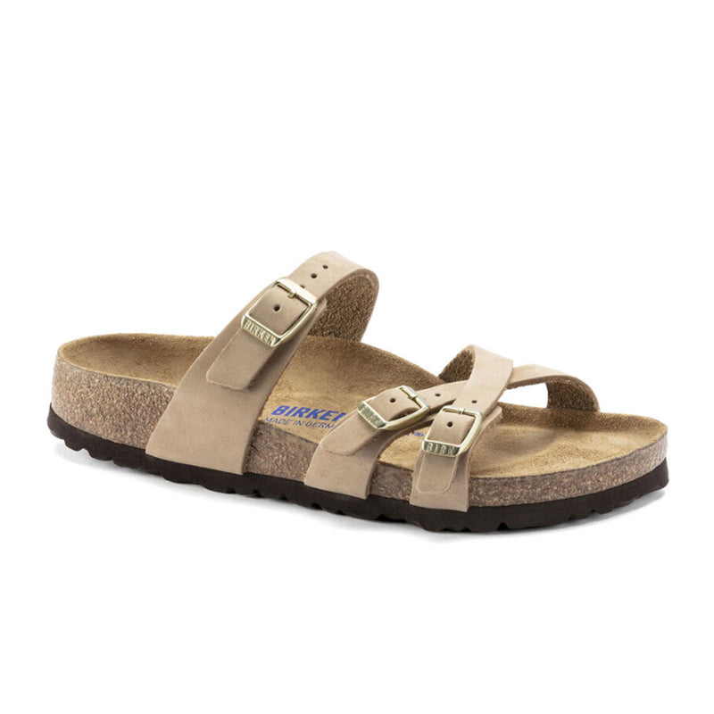 Birkenstock Franca Soft Footbed Slide Sandal (Women) - Sandcastle Nubuck Sandal - Slide - The Heel Shoe Fitters