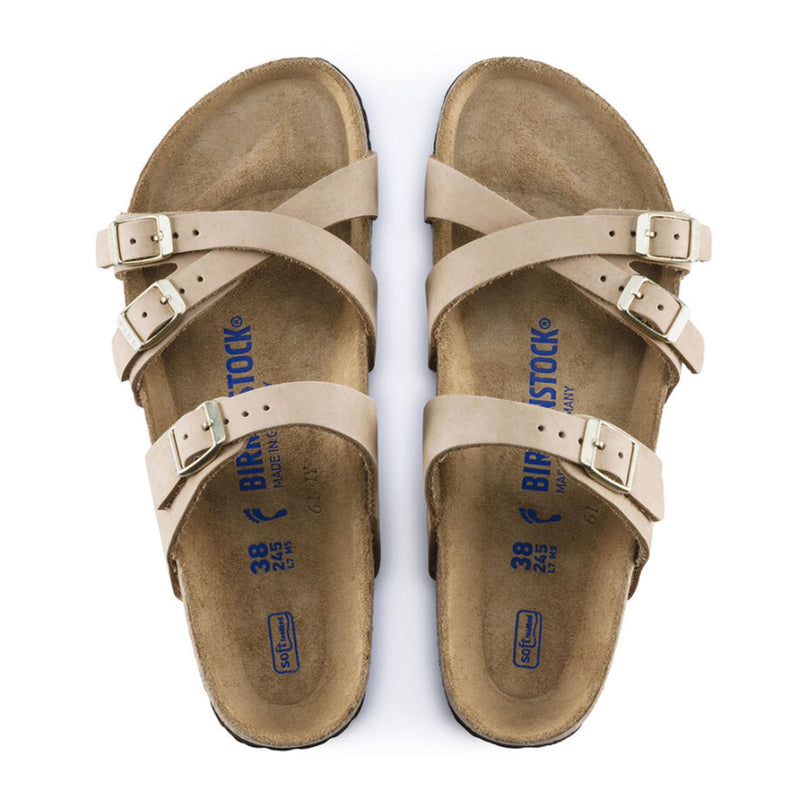 Birkenstock Franca Soft Footbed Slide Sandal (Women) - Sandcastle Nubuck Sandal - Slide - The Heel Shoe Fitters