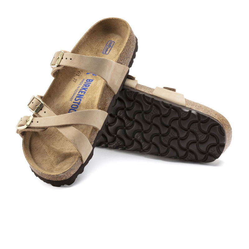 Birkenstock Franca Soft Footbed Slide Sandal (Women) - Sandcastle Nubuck Sandal - Slide - The Heel Shoe Fitters
