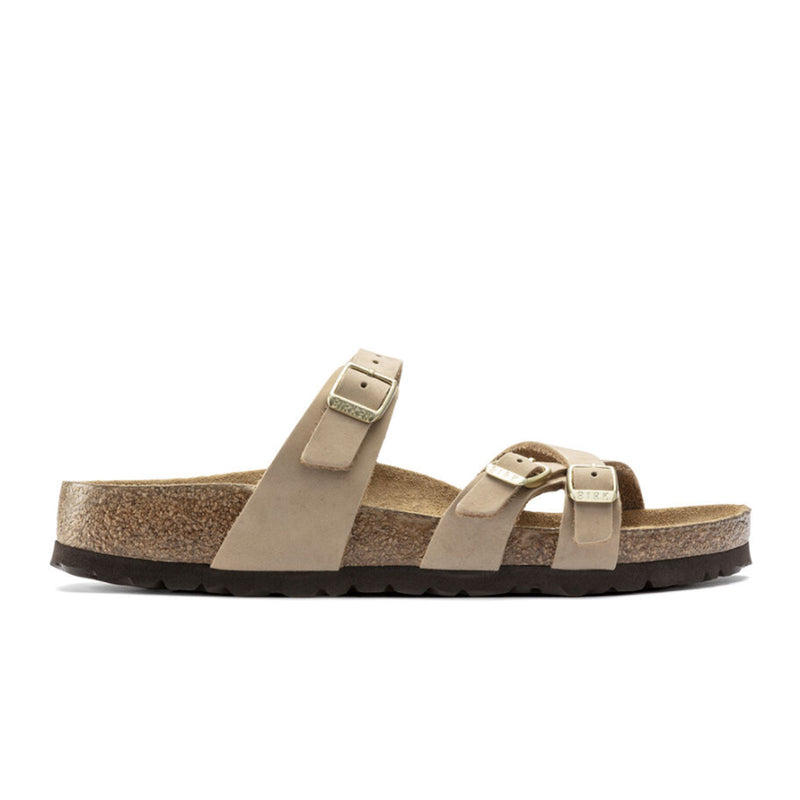Birkenstock Franca Soft Footbed Slide Sandal (Women) - Sandcastle Nubuck Sandal - Slide - The Heel Shoe Fitters