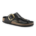 Birkenstock Gizeh Big Buckle Sandal (Women) - High Shine Black Leather Sandal - Thong - The Heel Shoe Fitters