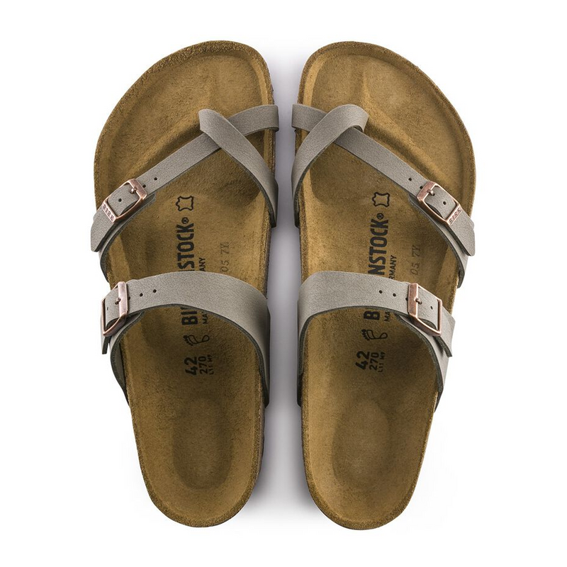 Birkenstock Mayari Sandal (Women) - Stone Birkibuc Sandal - Thong - The Heel Shoe Fitters
