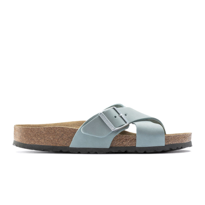 Birkenstock Siena Soft Footbed Narrow Slide Sandal (Women) - Faded Aqua Nubuck Sandal - Slide - The Heel Shoe Fitters