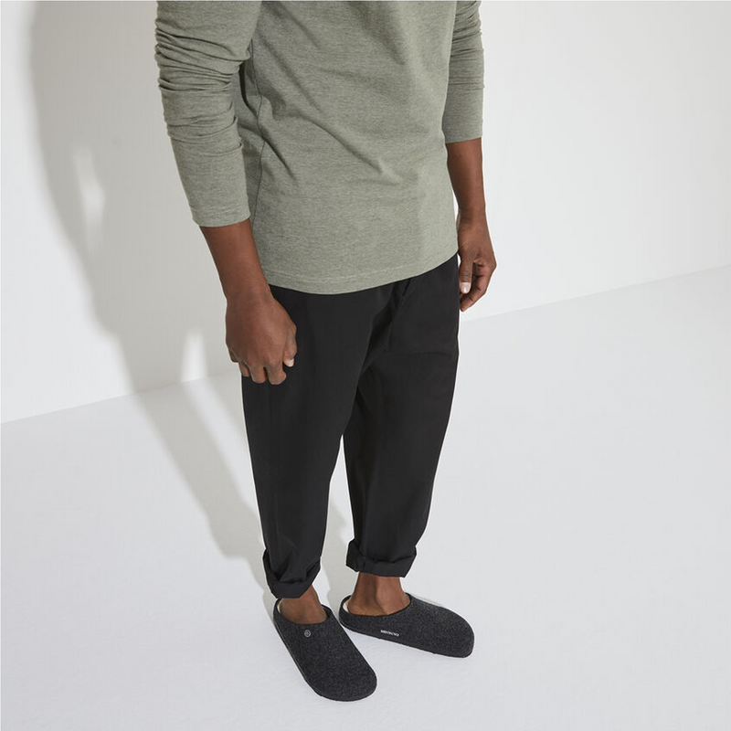 Birkenstock Zermatt Slipper (Unisex) - Anthracite Wool/Natural Shearling Dress-Casual - Slipper - The Heel Shoe Fitters