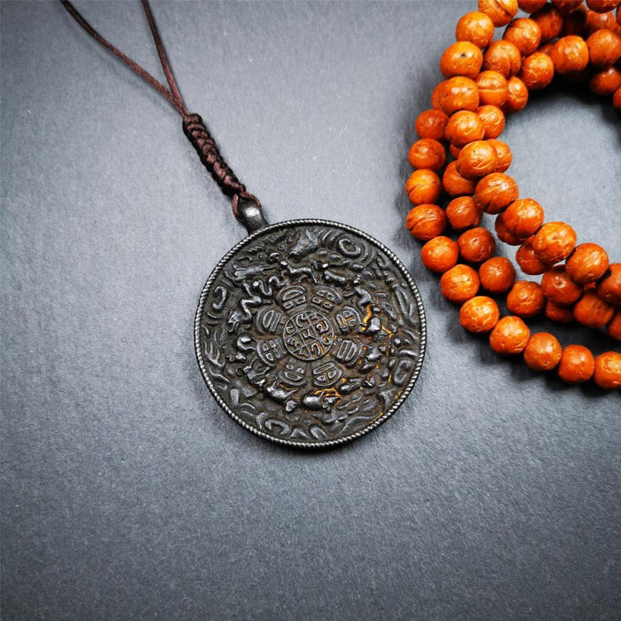 Black Melong 1.89" - Tibetan Buddhist art, front view