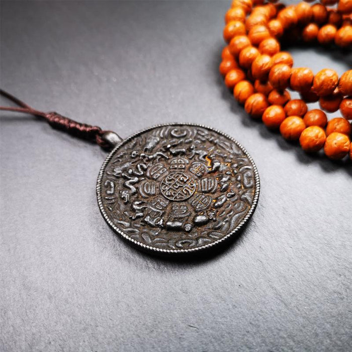 Black Melong 1.89" - Tibetan Buddhist art, close-up detail