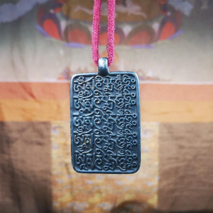 Black Om Melong 2.52" - Tibetan Buddhist art, view 7