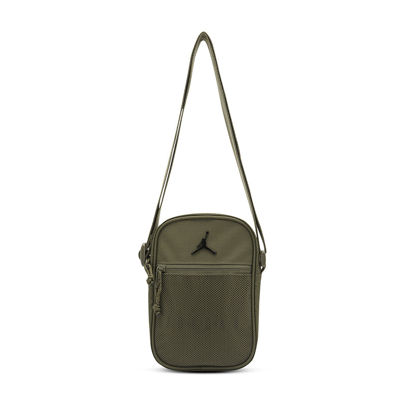 Medium olive festival crossbody bag with zipper top and shoulder strap