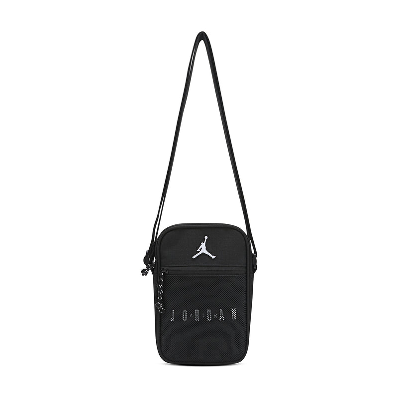 Blacktop festival bag, black mini crossbody with long shoulder strap and Jordan logo