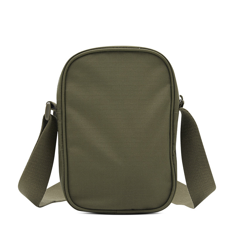 Medium olive festival bag with smooth back panel and adjustable shoulder straps
