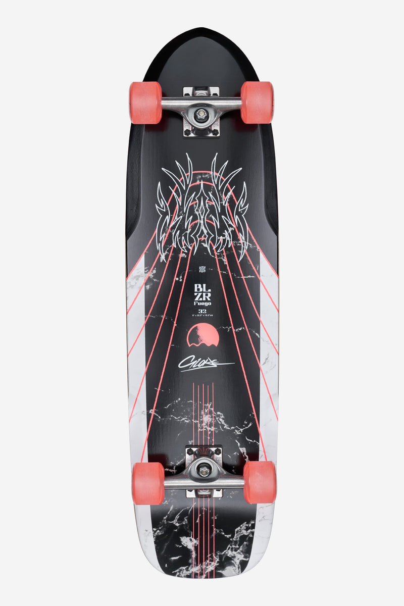 Blazer Fuego cruiserboard 32 inch with bamboo top and red wheels top view