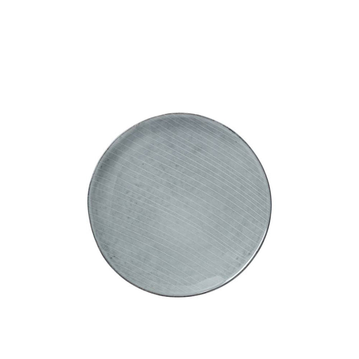 blue stoneware plate