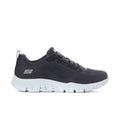 Dark navy knit lace-up athletic sneaker with white treaded sole