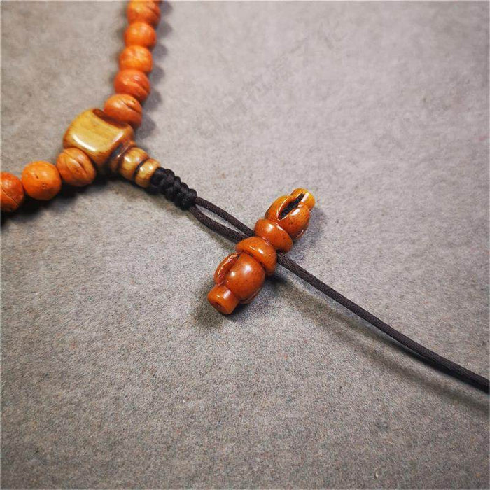 Bone Carved Vajra Bell Pendant - Tibetan Buddhist vajra, view 4
