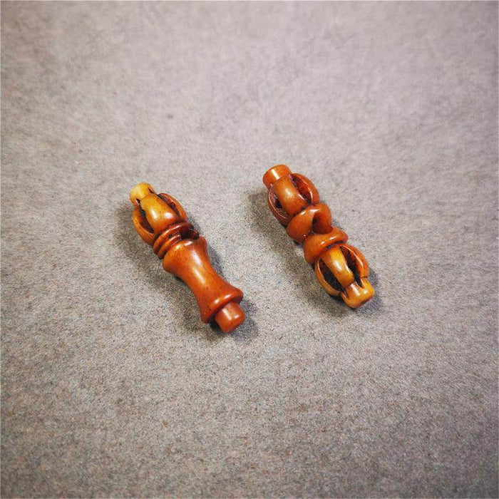 Bone Carved Vajra Bell Pendant - Tibetan Buddhist vajra, view 6