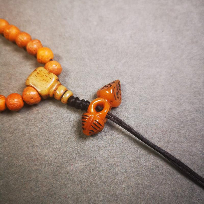Bone Phurba Amulet 1.18" - Tibetan Buddhist amulet, view 4