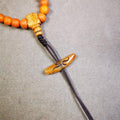 Bone Ruyi Amulet Pendant 1.1" - Tibetan Buddhist amulet, front view
