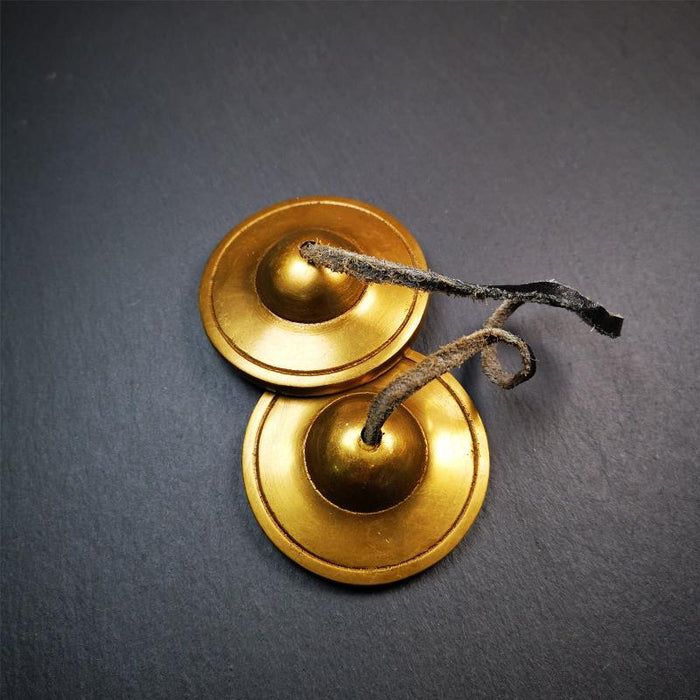 Brass Tingsha Set - 2.6" - Tibetan Buddhist art, view 5
