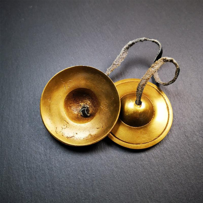 Brass Tingsha Set - 2.6" - Tibetan Buddhist art, view 6