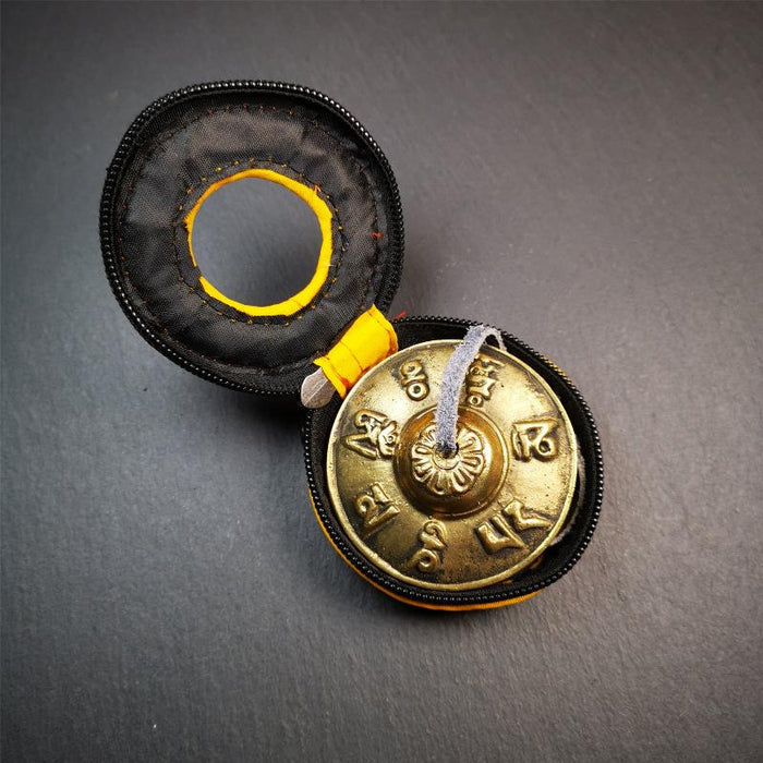 Brass Tingsha Set - OM Mantra - 2.6" - Tibetan Buddhist art, view 6