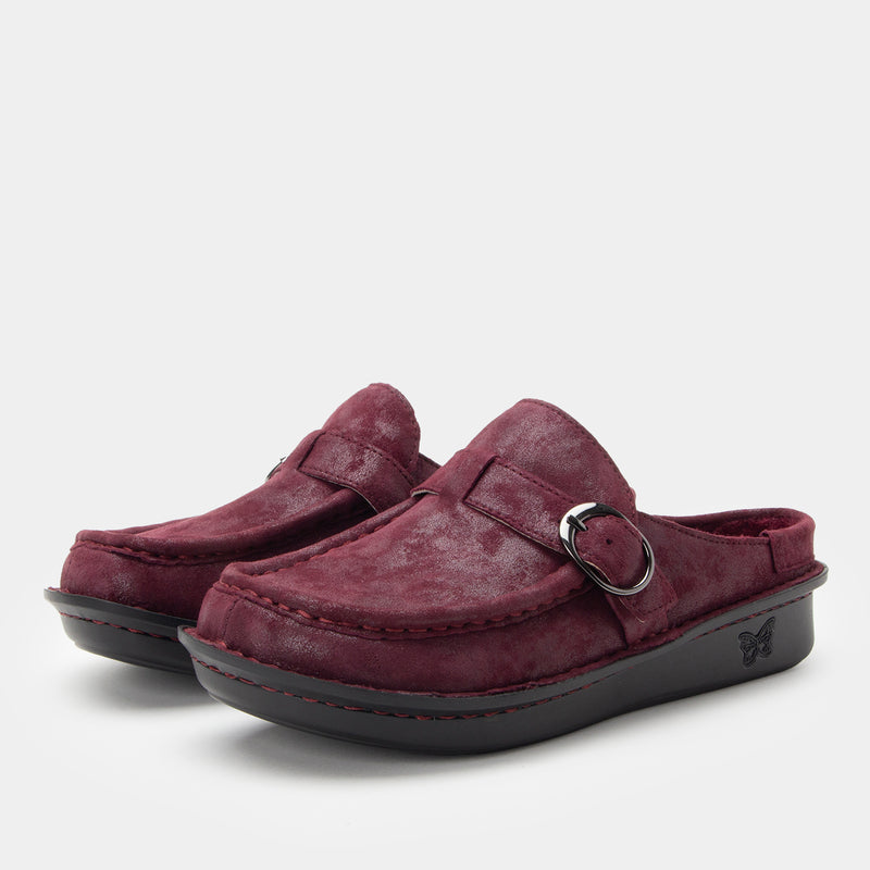 Brigid Maroon Mist Clog