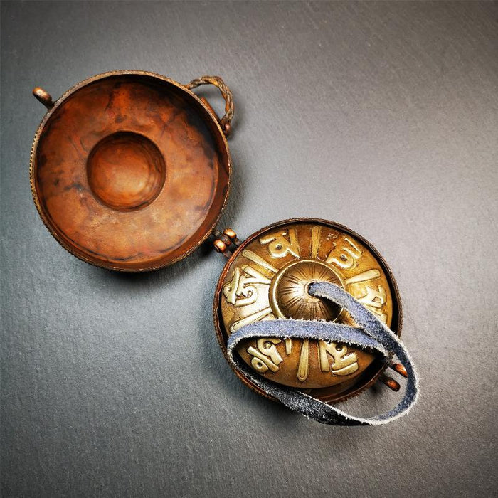 Bronze Tingsha Set - OM Mantra - 3.15" - Tibetan Buddhist art, view 8