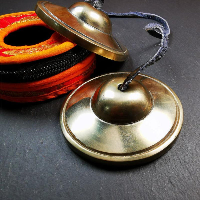 Bronze Tingsha Set - Plain - 2.75" - Tibetan Buddhist art, view 7