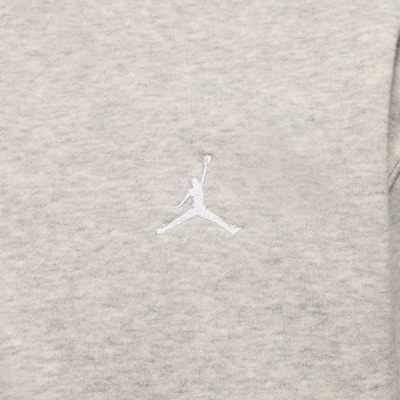 Men's heather grey full-zip fleece hoodie with small Jordan logo on chest