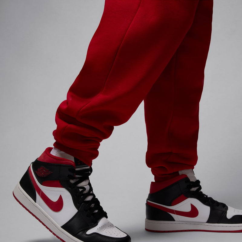 Men’s Gym Red fleece jogger pants with ribbed ankle cuffs
