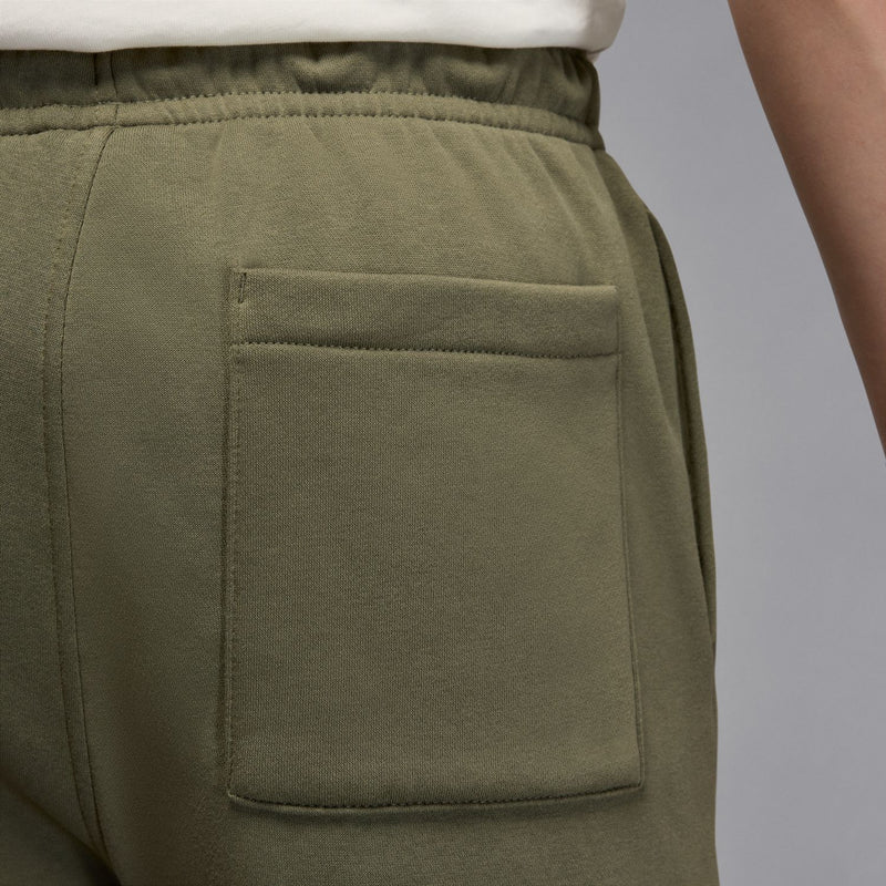 Men's olive fleece jogger pants with front patch pocket detail