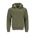 Men's medium olive fleece pullover hoodie with Jordan logo and kangaroo pocket