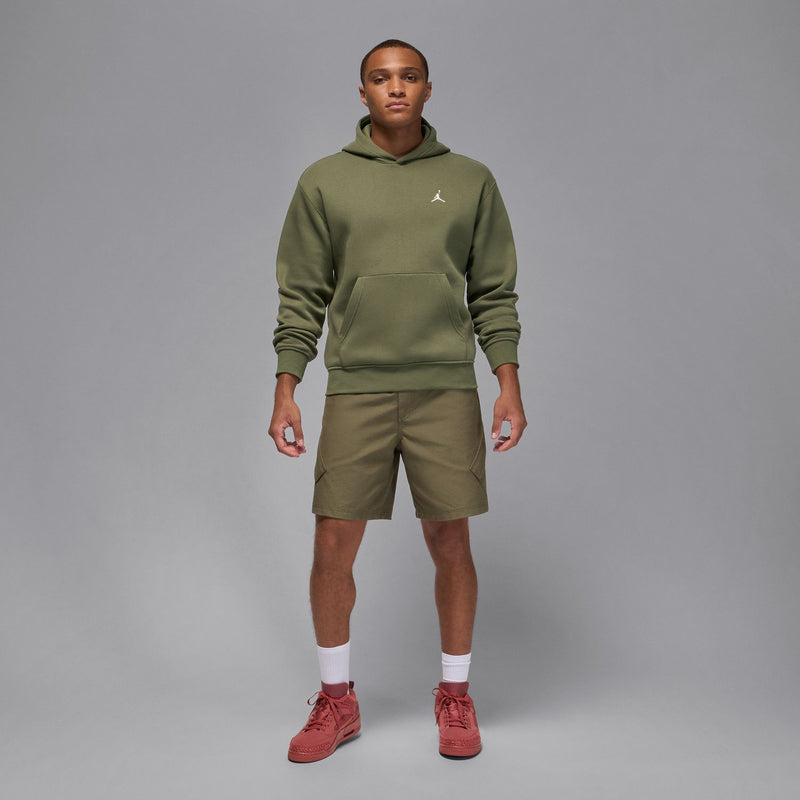 Men's medium olive fleece pullover hoodie with hood and Jordan logo