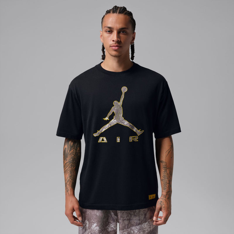 Men's black Air graphic tee with crew neck and short sleeves
