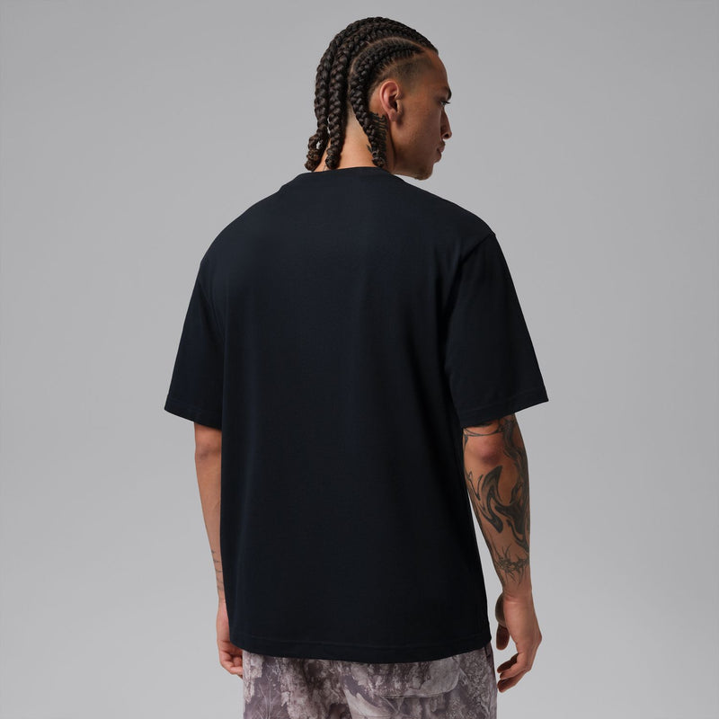 Men's black back view Air graphic tee with crew neck short sleeves