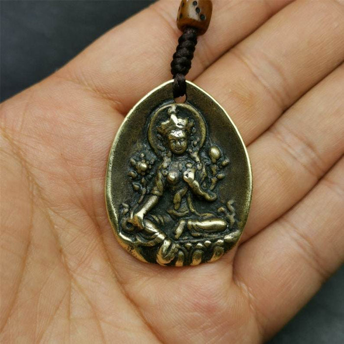 Buddhist Amulet,Green Tara Pendant,Jetsun Dolma - Tibetan Buddhist amulet, view 7