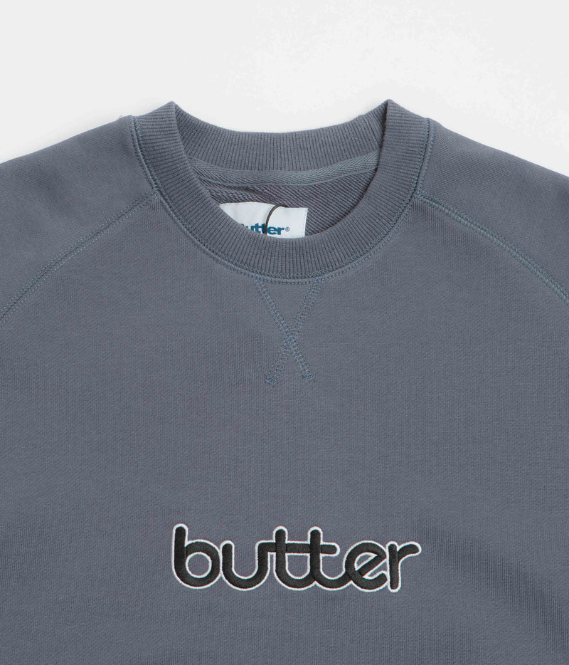 Butter Goods Aspect Crewneck Sweatshirt in Slate and Denim