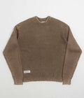 Butter Goods Bleach Knit Crewneck Sweatshirt in Brown