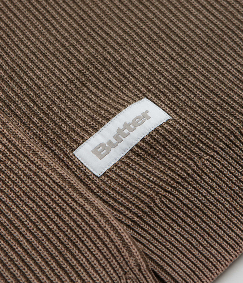 Butter Goods Bleach Knit Crewneck Sweatshirt in Brown