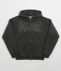 Butter Goods Blotch Zip-Thru Hoodie in Washed Black