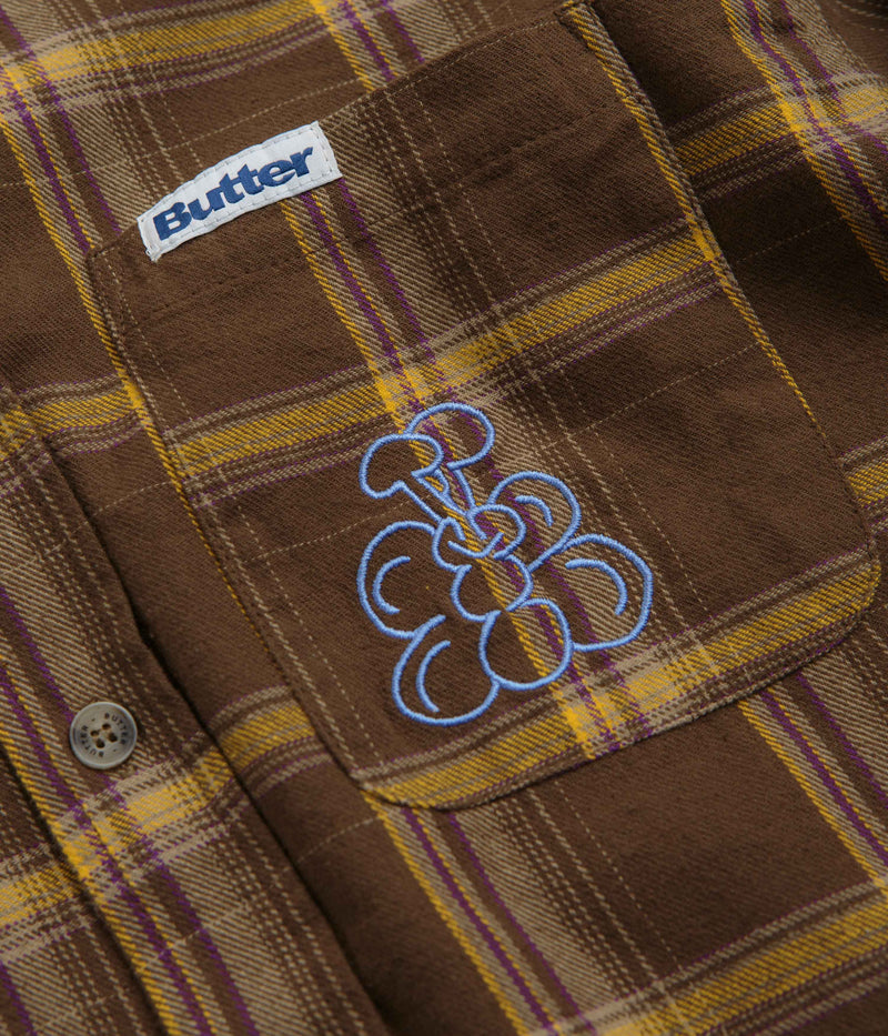 Butter Goods Bugs Flannel Shirt in Chestnut