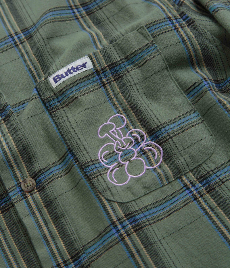 Butter Goods Bugs Flannel Shirt in Sage
