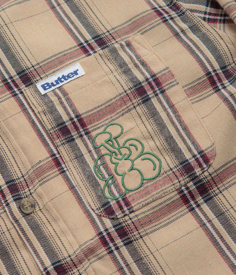 Butter Goods Bugs Flannel Shirt in Tan