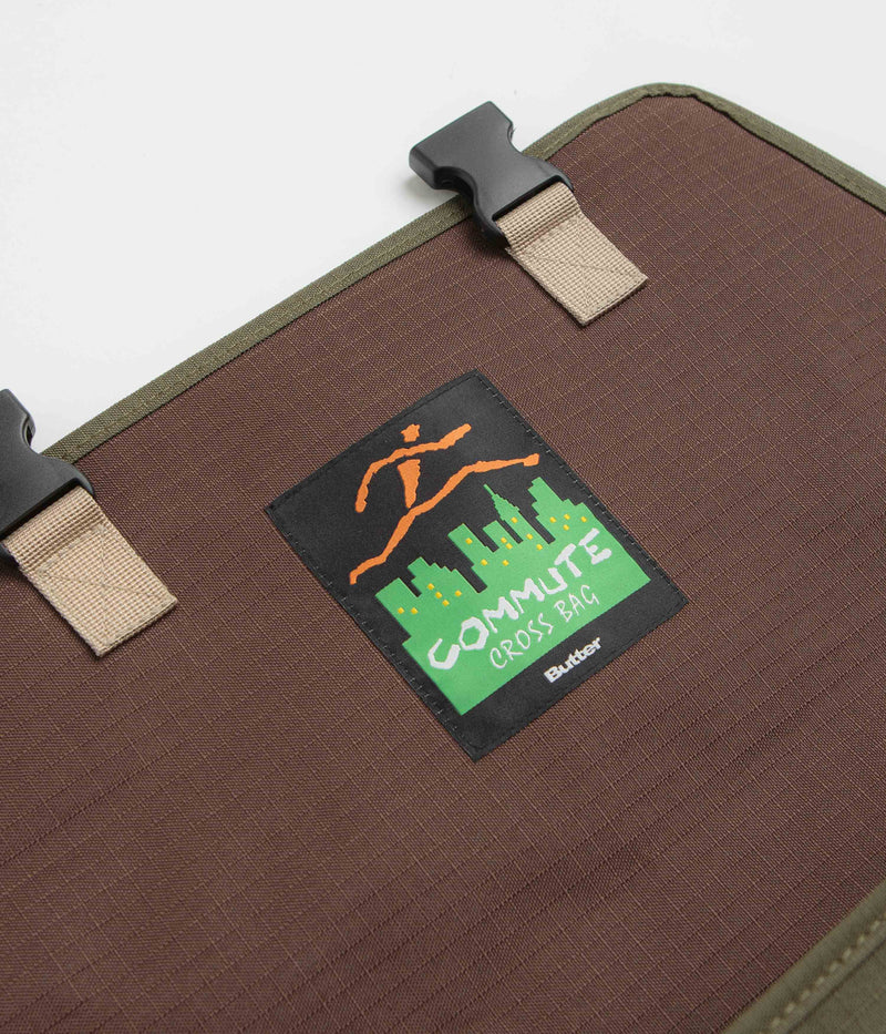 Butter Goods Commute Side Bag in Olive and Khaki Ripstop