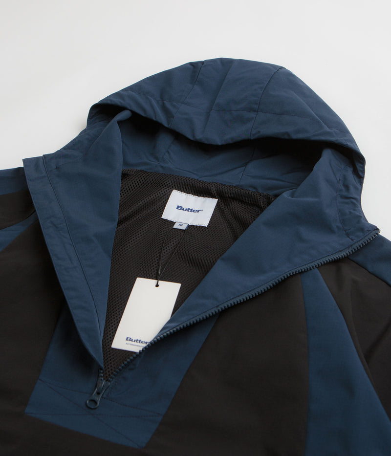 Butter Goods Contour Anorak Jacket in Navy and Black