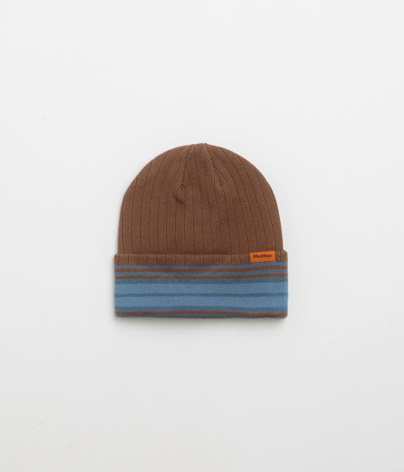 Butter Goods Crest Beanie in Brown