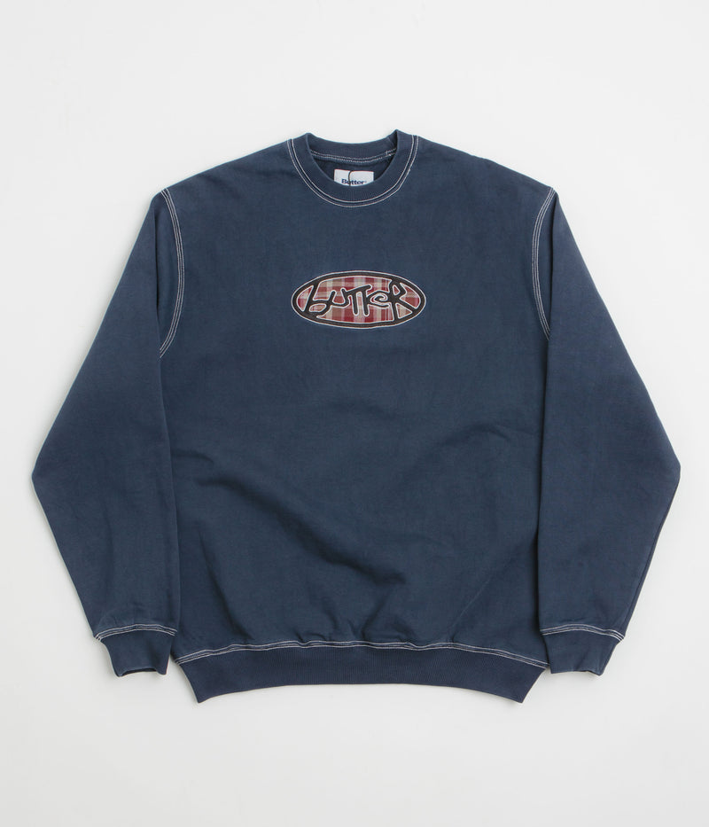 Butter Goods Crust Crewneck Sweatshirt in Washed Navy